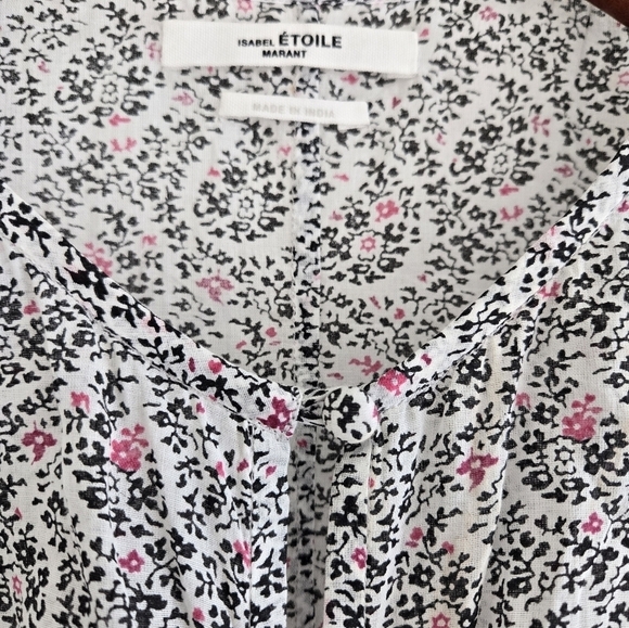 Étoile Isabel Marant Marili Paisley Ruched Blouson-Sleeve Dress Size 36 or US 4 - Picture 9 of 16